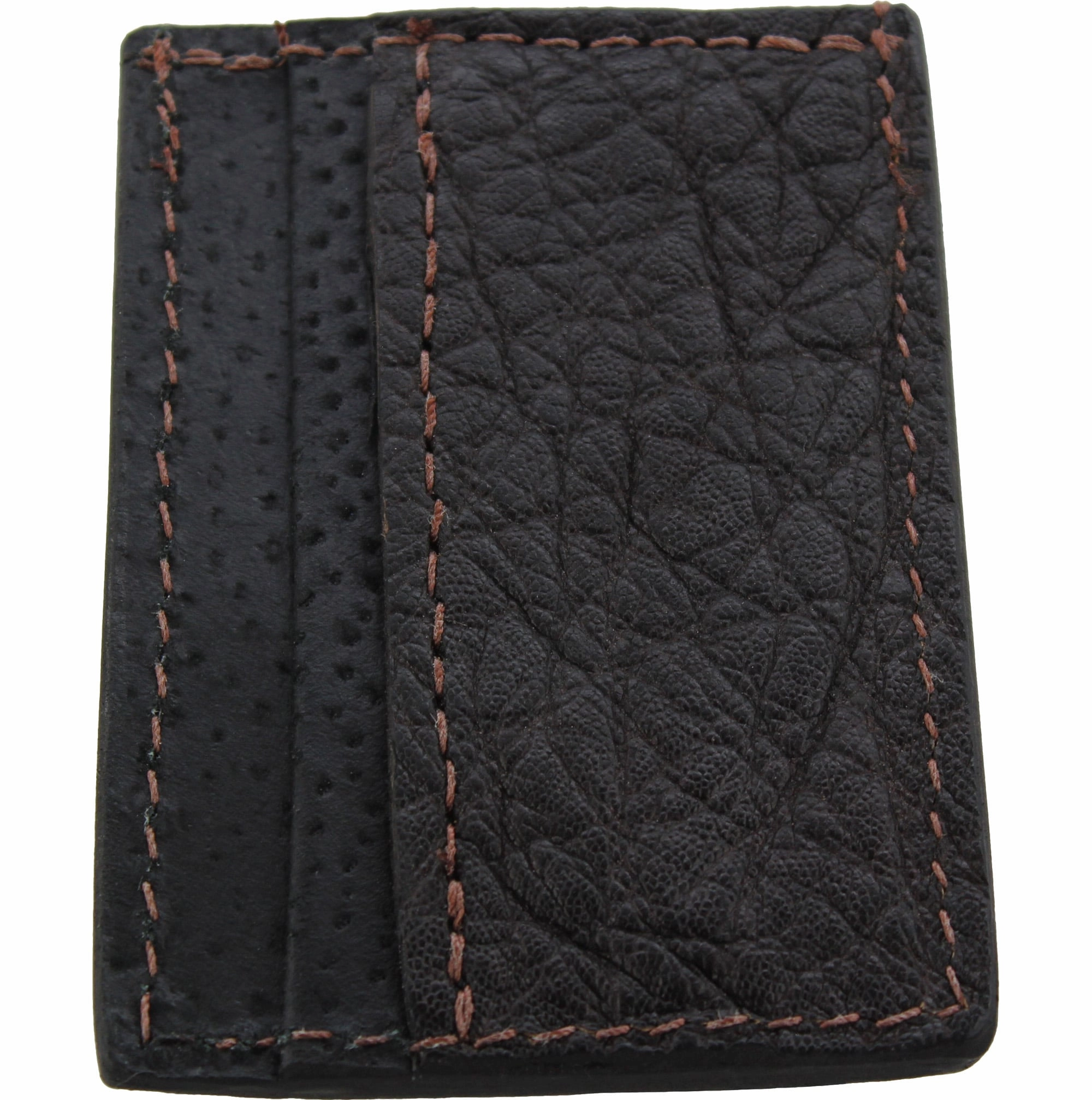 Dark Brown Elephant Money Clip Wallet With Credit Card Slots