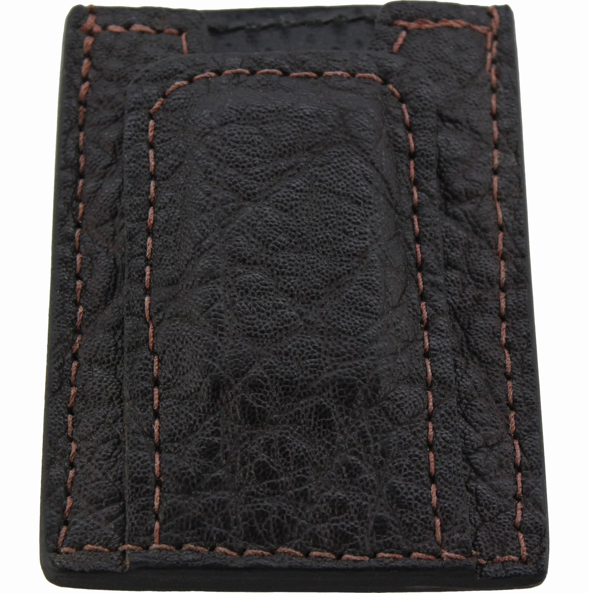 Dark Brown Elephant Money Clip Wallet With Credit Card Slots