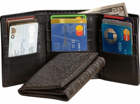 Dark Brown Elephant Trifold Wallet