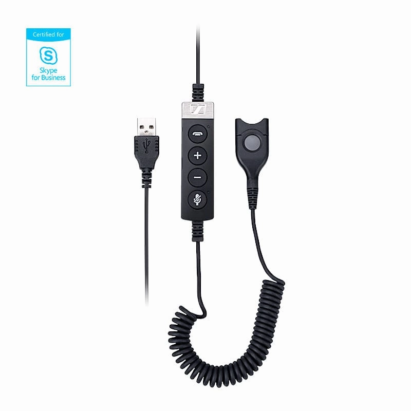 DeskMate Single-Ear USB Computer Headset with Call Control – Skype for Business Optimized
