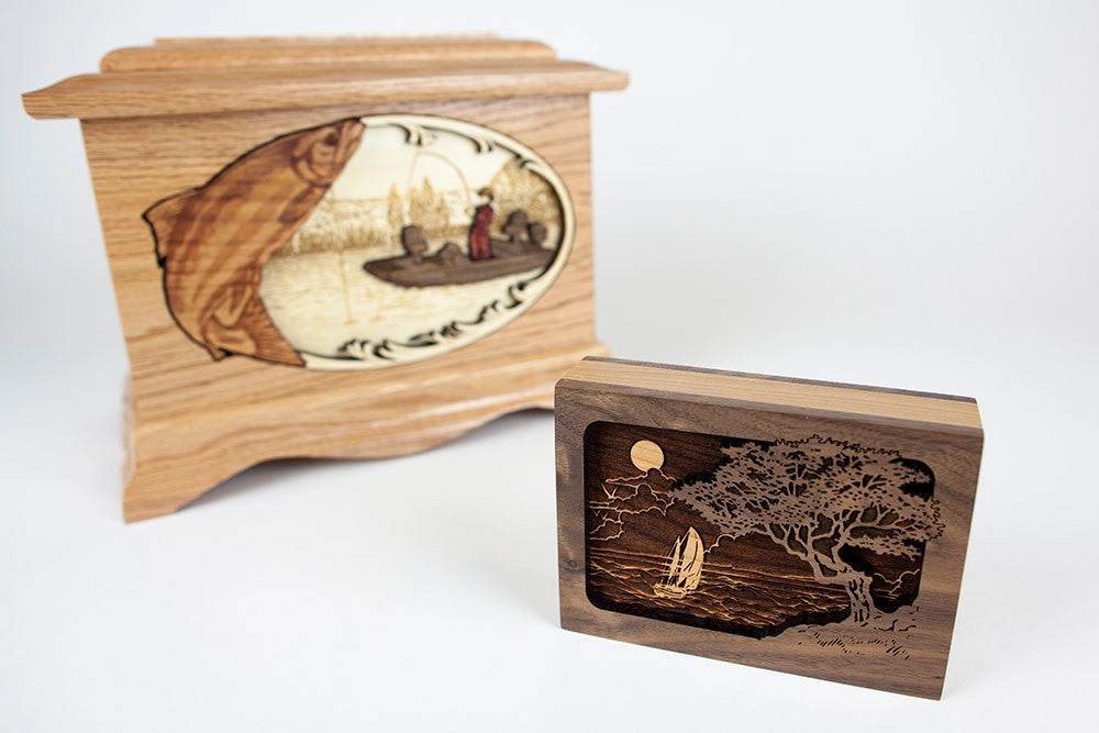 Dimensional Wood Art Country Lane Small Keepsake Urn