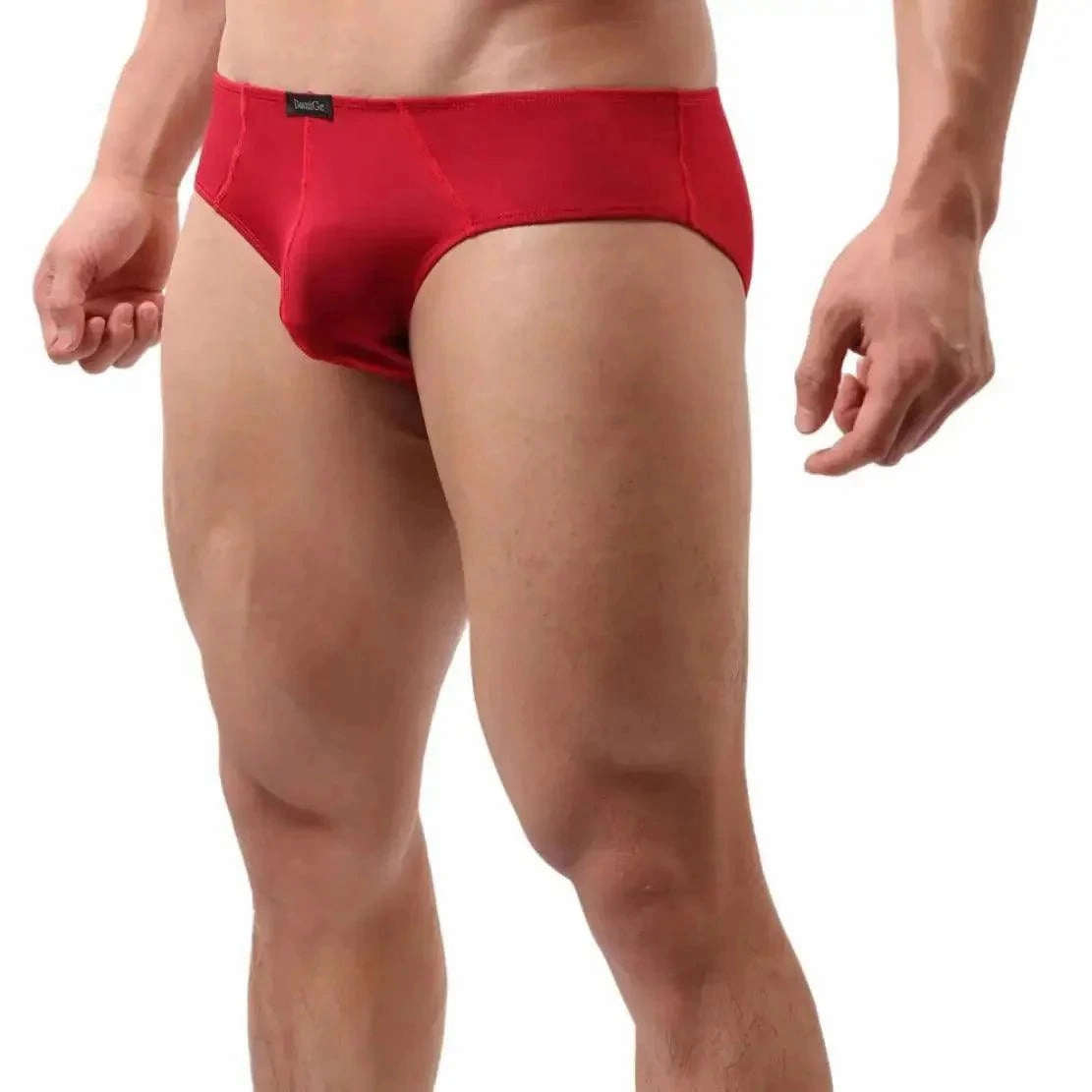 DomiGe Men's Red Low-Rise Full Coverage Briefs Stretch Underwear