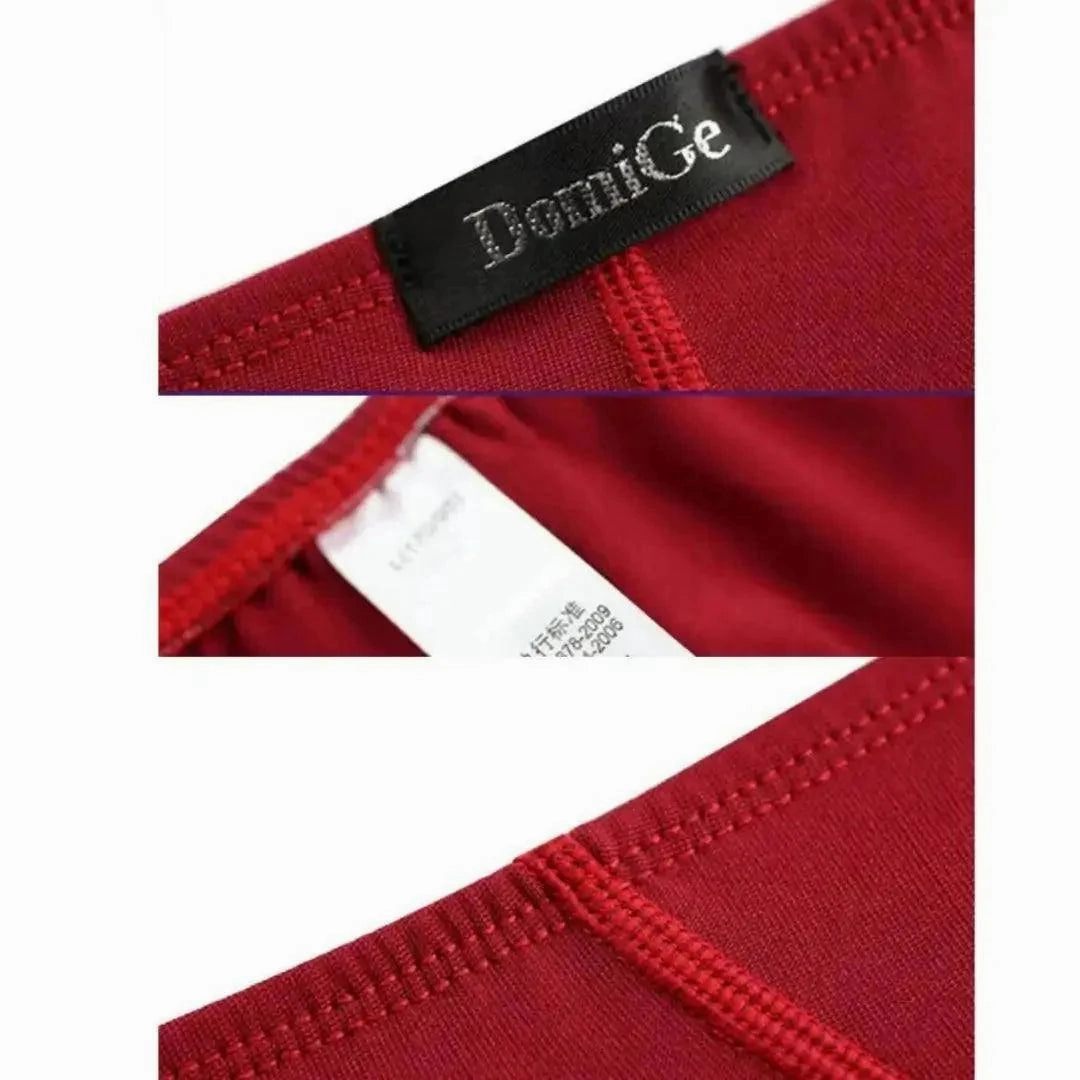 DomiGe Men's Red Low-Rise Full Coverage Briefs Stretch Underwear