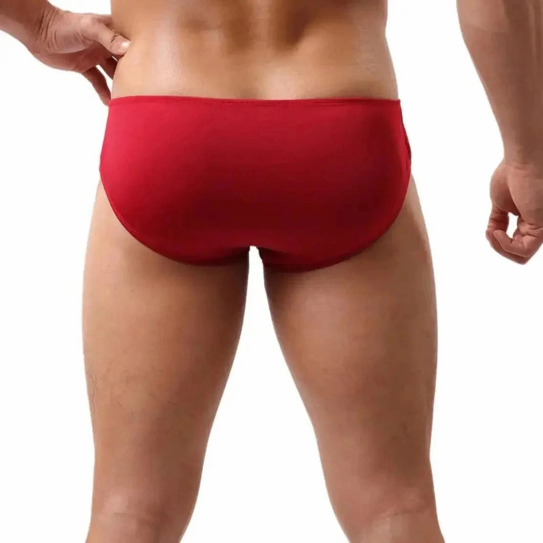DomiGe Men's Red Low-Rise Full Coverage Briefs Stretch Underwear