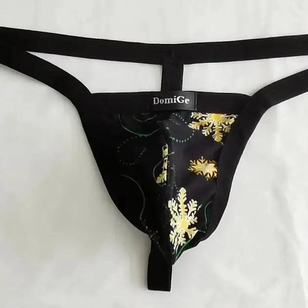 DomiGe Men's Thong Male Low-Rise Floral T-Back