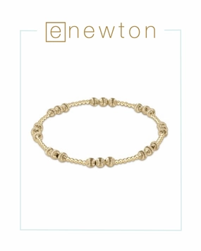 E Newton Dignity Joy Pattern 4mm Bead Bracelet - Gold