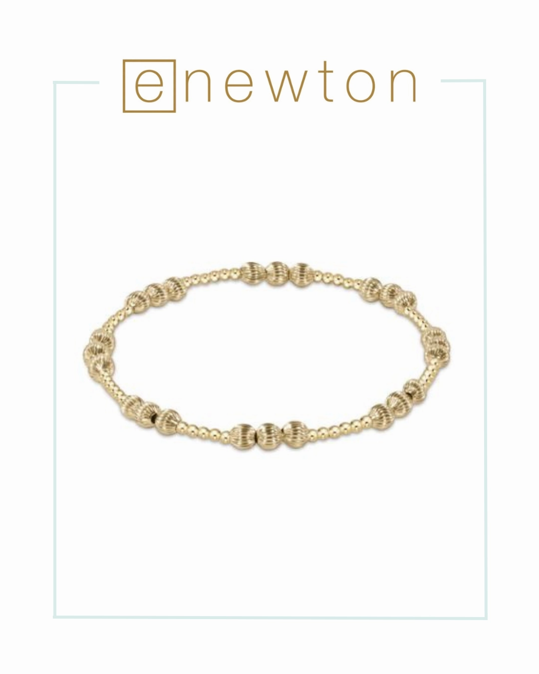 E Newton Dignity Joy Pattern 4mm Bead Bracelet - Gold