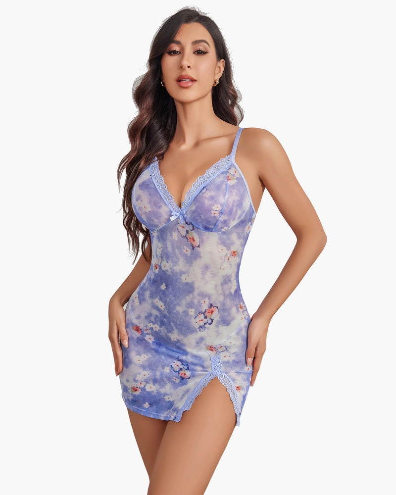 Elf Lace Mesh Side Slit Chemise