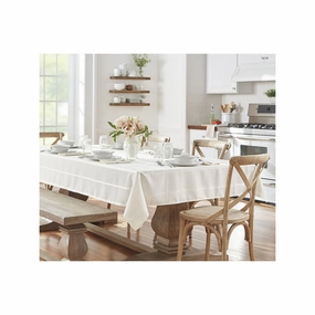 Elrene Home Fashions Elegance Plaid Jacquard Tablecloth - BEIGE ONE SIZE