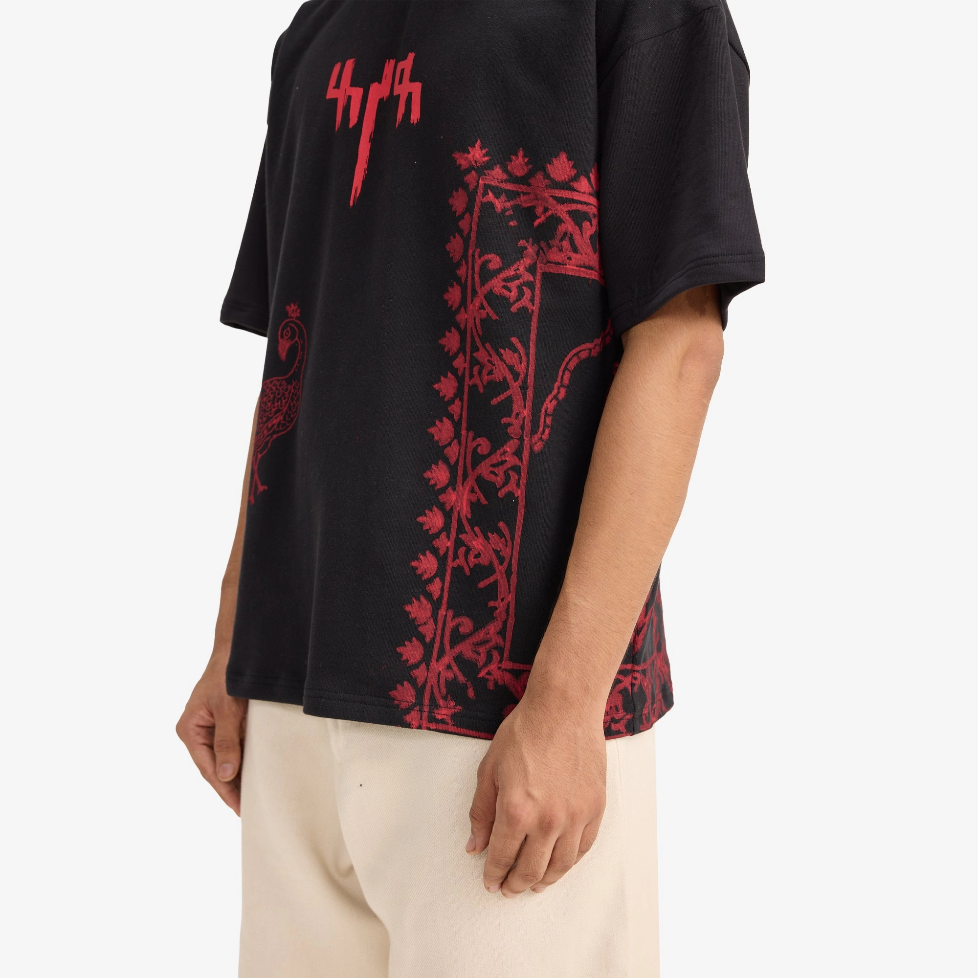 F A R A K | BY MY SIDE BLOCK PRINT T-SHIRT { BLACK/BLACK
