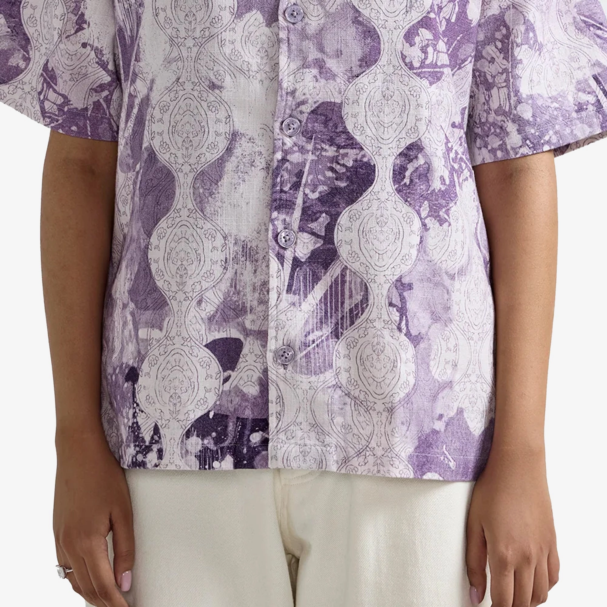 F A R A K | PURPLE ABSTRACT SHIRT { PURPLE/WHITE