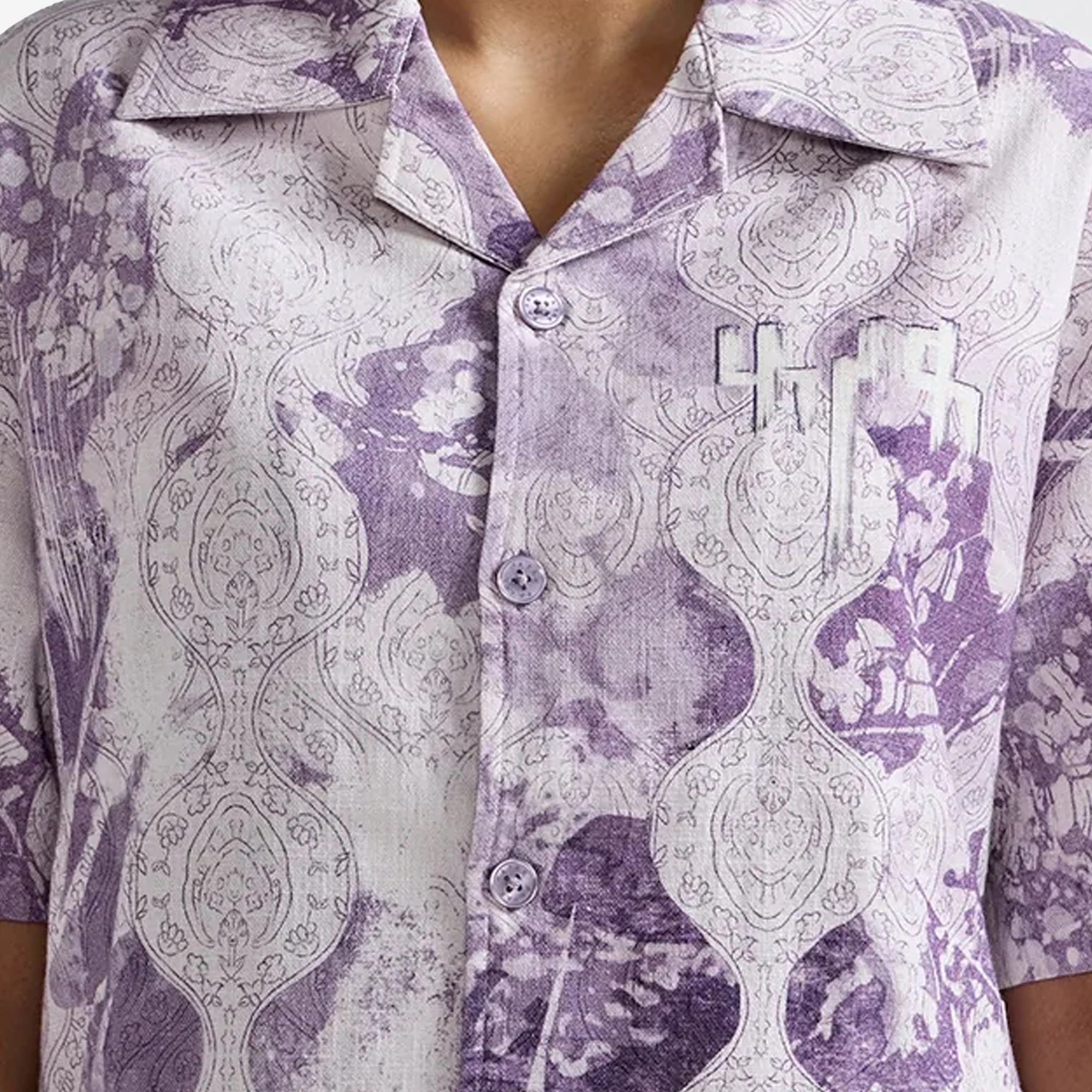 F A R A K | PURPLE ABSTRACT SHIRT { PURPLE/WHITE