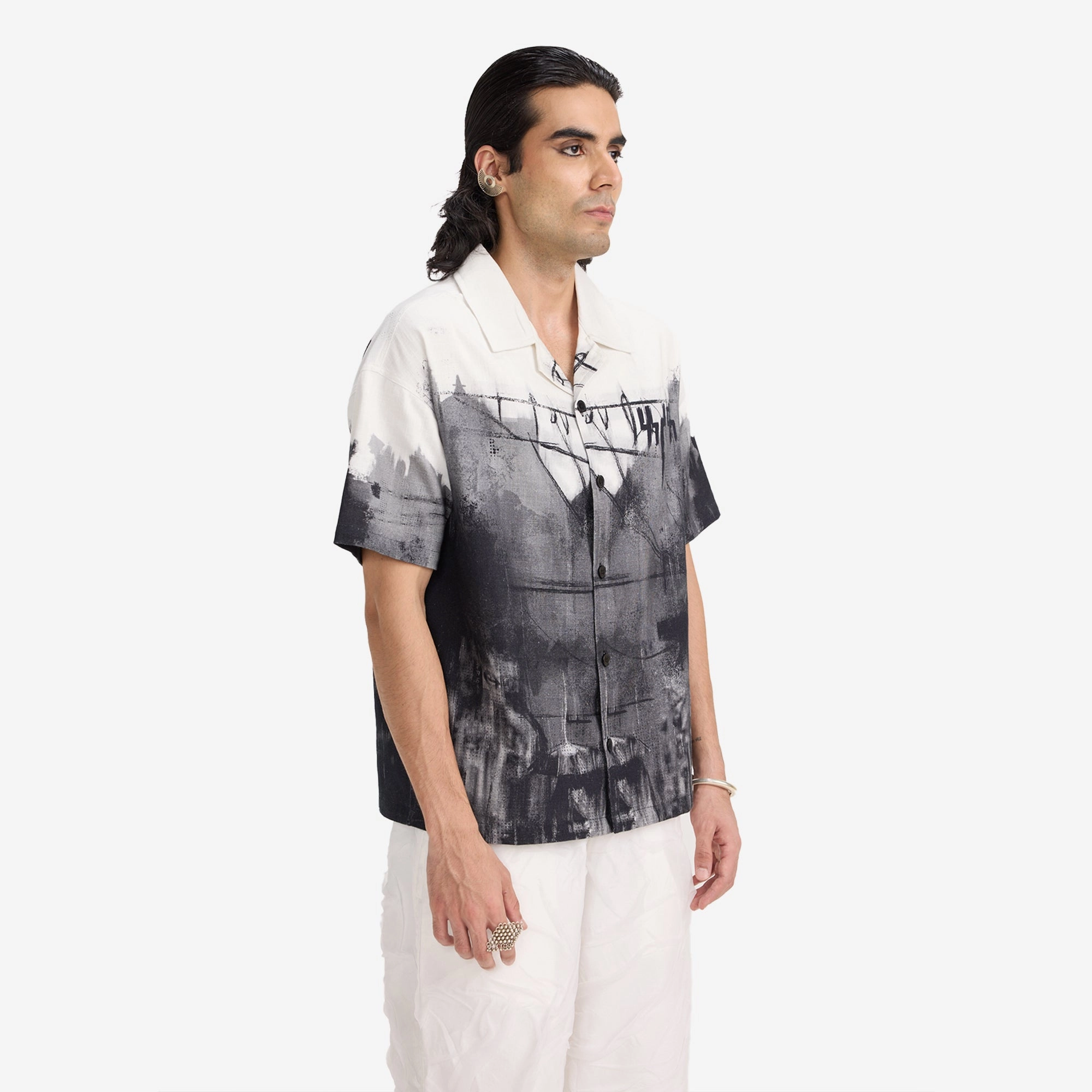 F A R A K | RAIN SHIRT { BLACK/WHITE