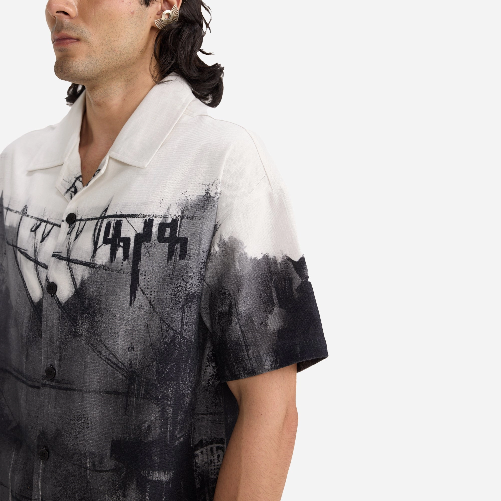 F A R A K | RAIN SHIRT { BLACK/WHITE
