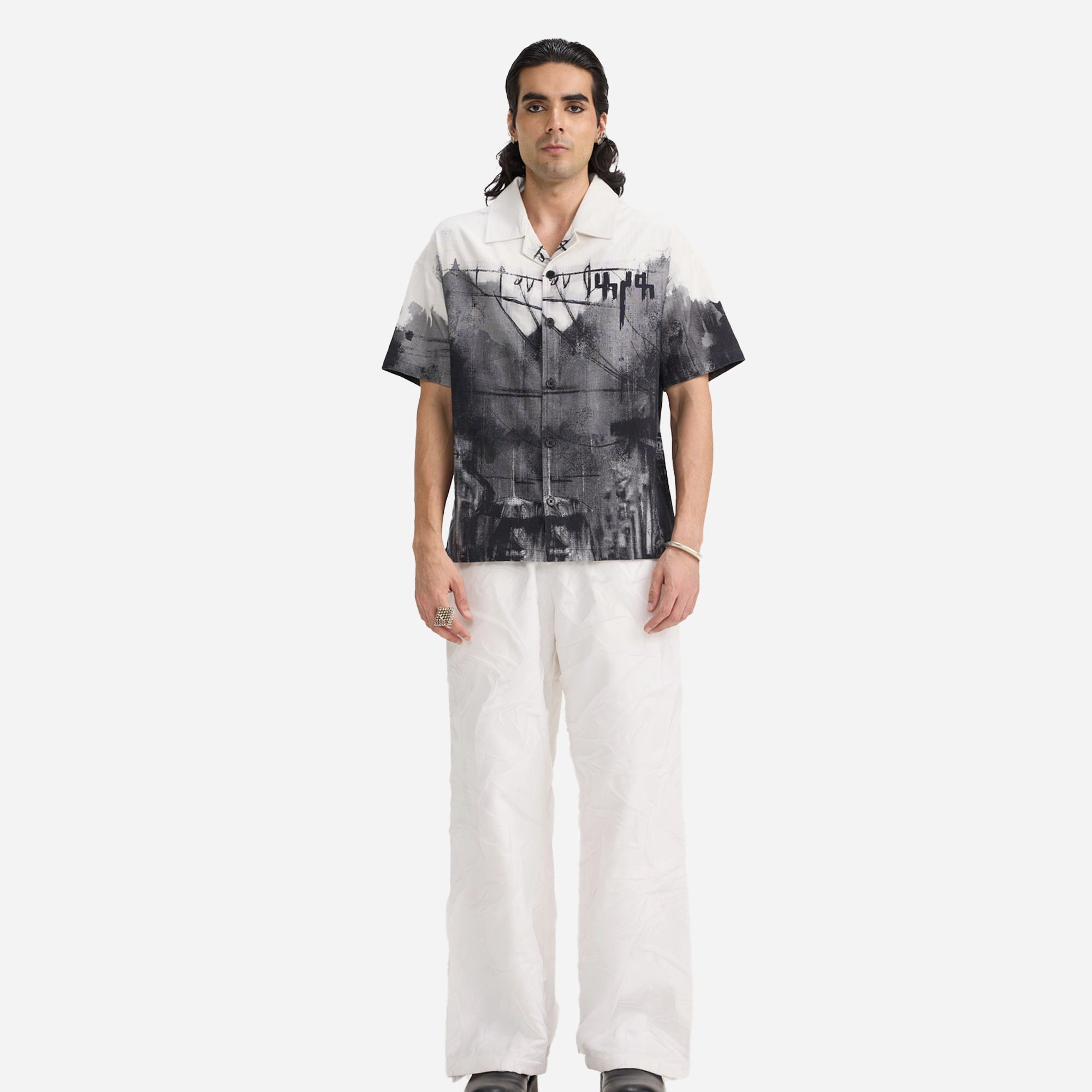 F A R A K | RAIN SHIRT { BLACK/WHITE