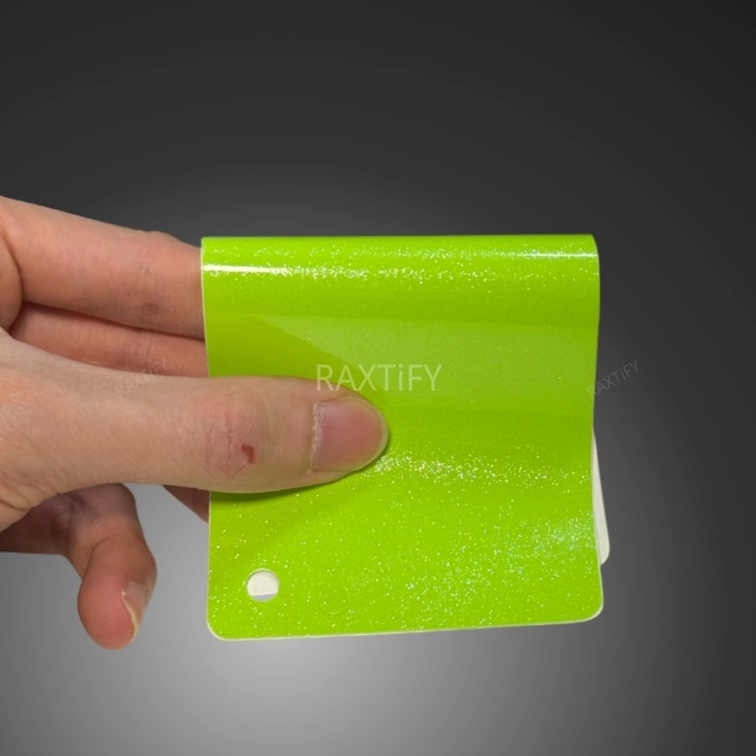 Gloss Diamond Pearl Acid Green Vinyl Wrap