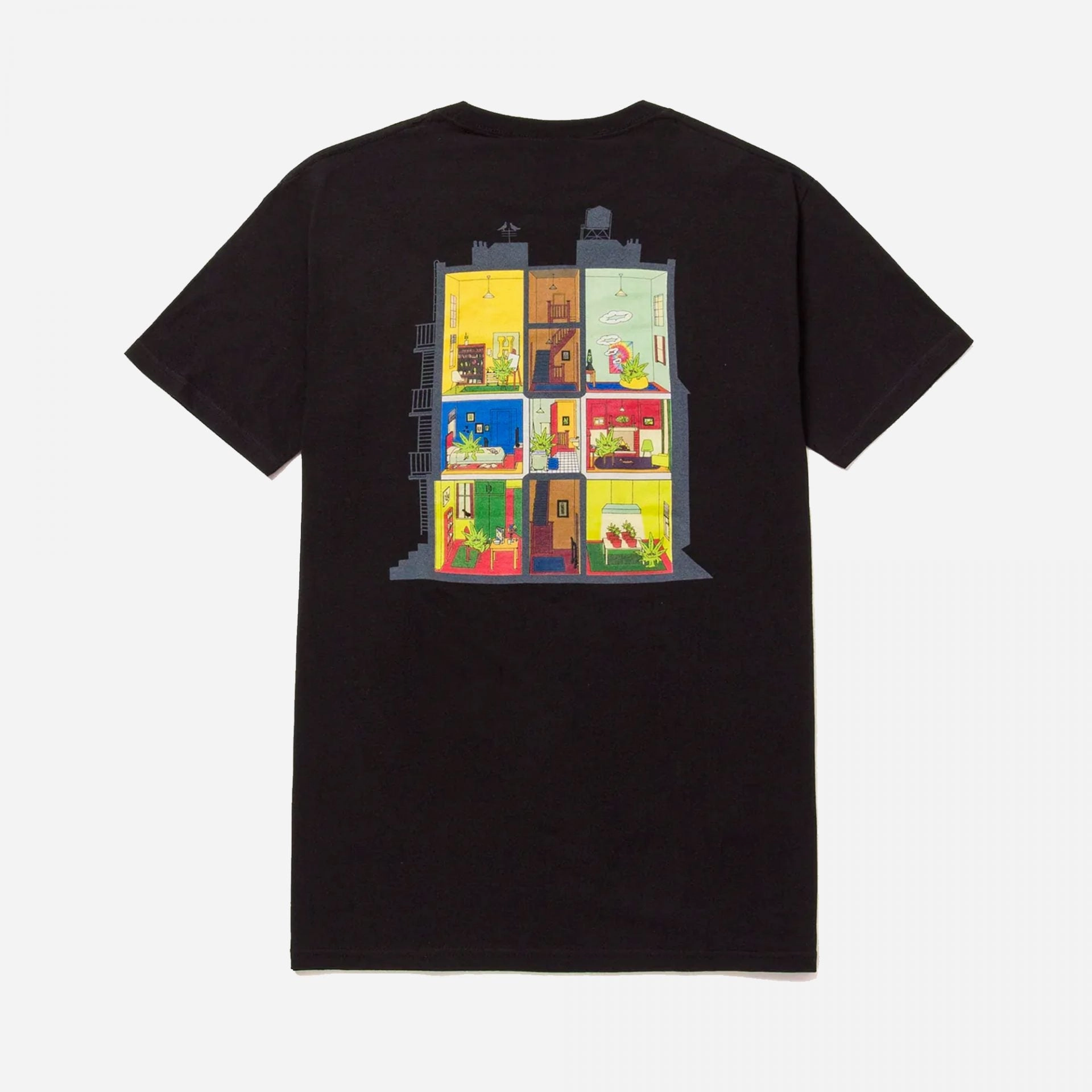 HUF | AT HOME S/S TEE  { BLACK