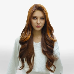 IMstyle Claudia 28inches Copper Red Hair Layer Cut 13*4 Lace Front wigs free Parting-F100-1T2436