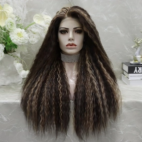 IMstyle Dory deep curls sexy brown with Blonde highlights low dens pre pluck