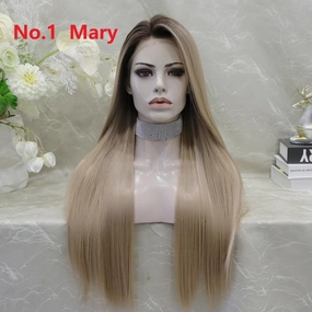 IMstyle Mary New Long Straight blonde with dark rooting Lace Front synthetic wig 13*4 Free parting (Copy)