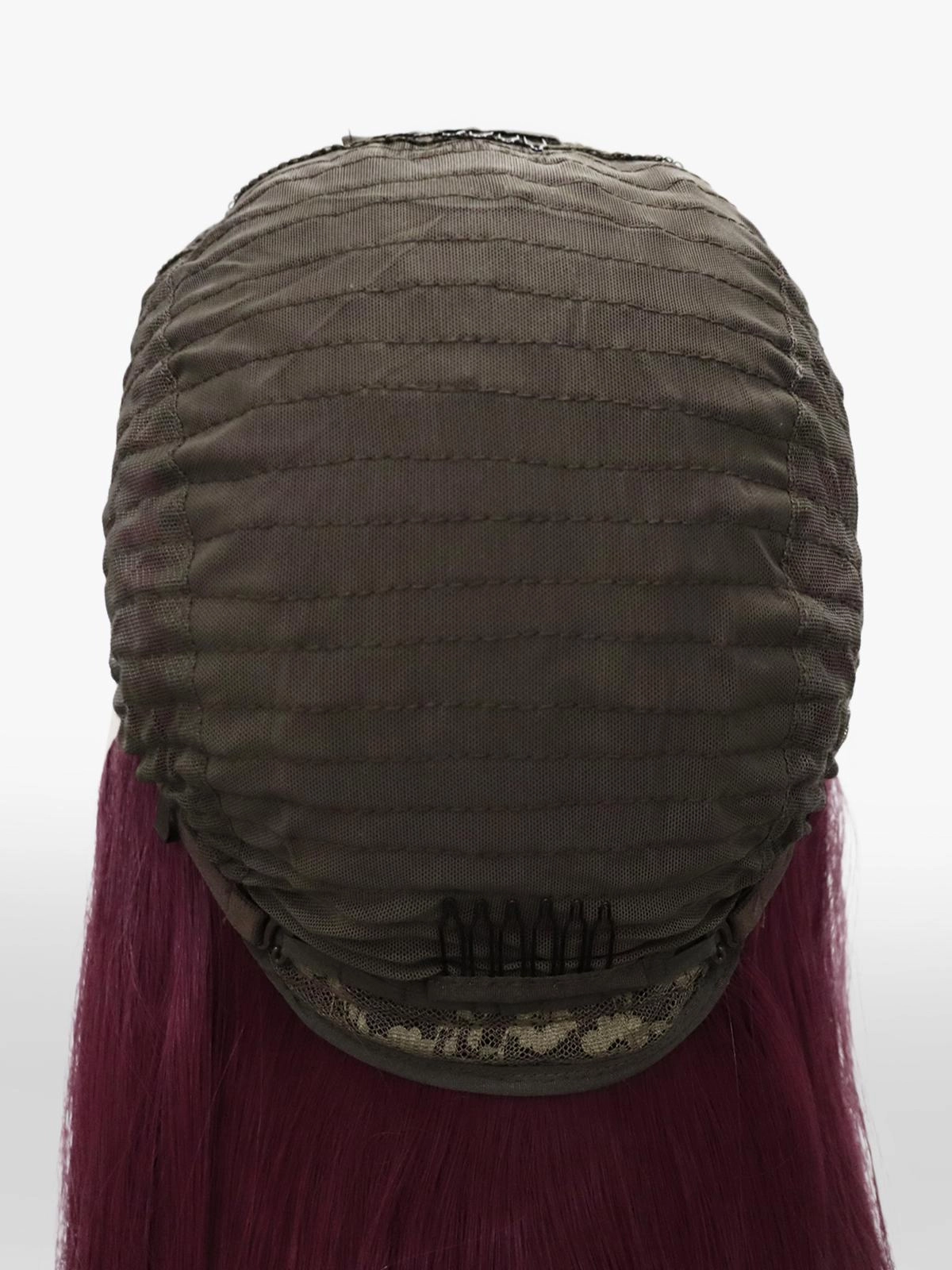 IMstyle Wine red Lace Front wig 13*4 free Parting middle Lenth