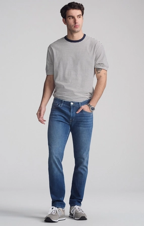 JAKE SLIM LEG IN MID FOGGY FEATHER BLUE