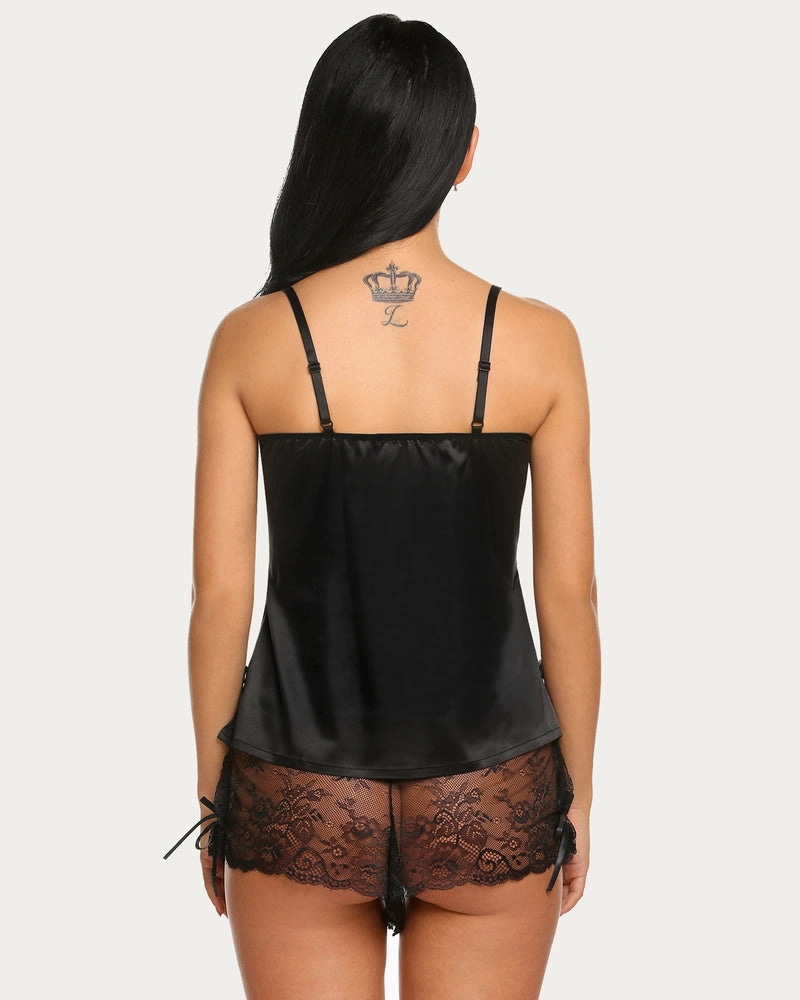 Lace Cami and Shorts Satin Sets