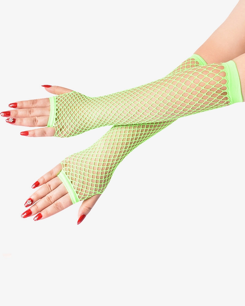 Lace Fingerless Mesh Fishnet Gloves