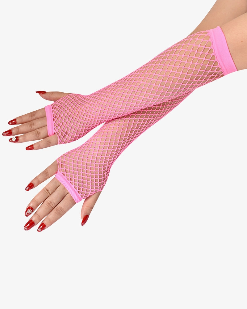 Lace Fingerless Mesh Fishnet Gloves