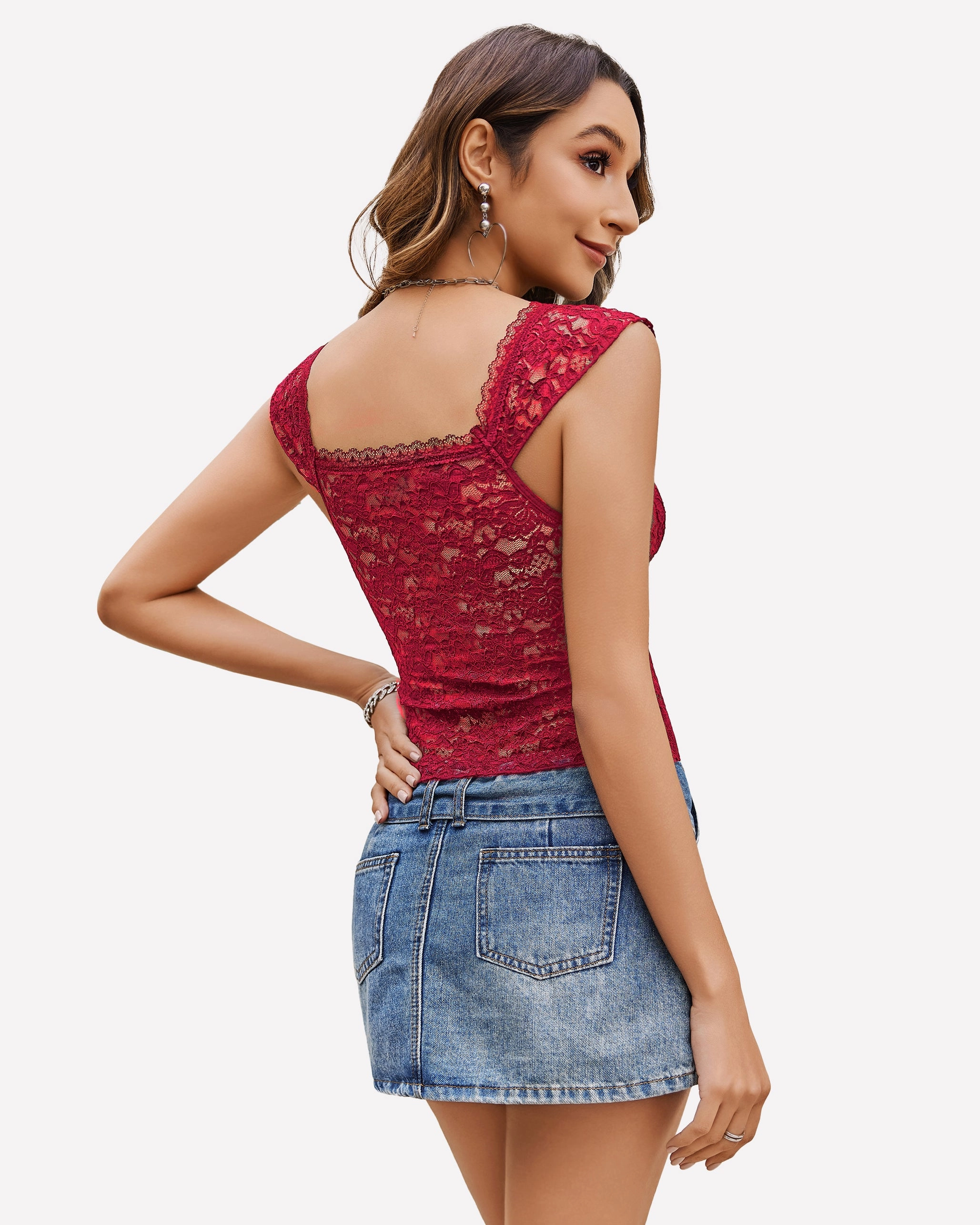 Lace Tops V Neck Crop Y2k Shirt
