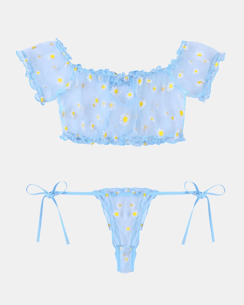 Leopard Ruffle Bra and Panty Set