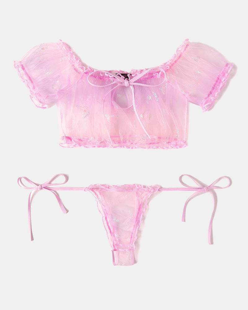 Leopard Ruffle Bra and Panty Set