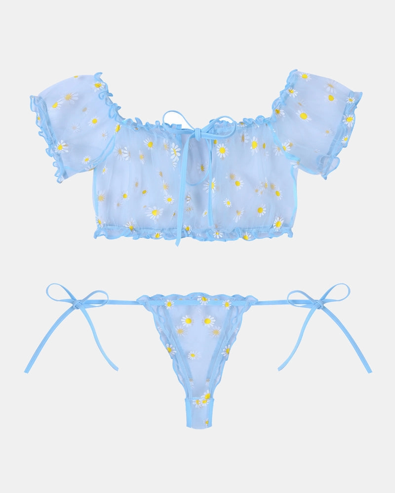 Leopard Ruffle Bra and Panty Set