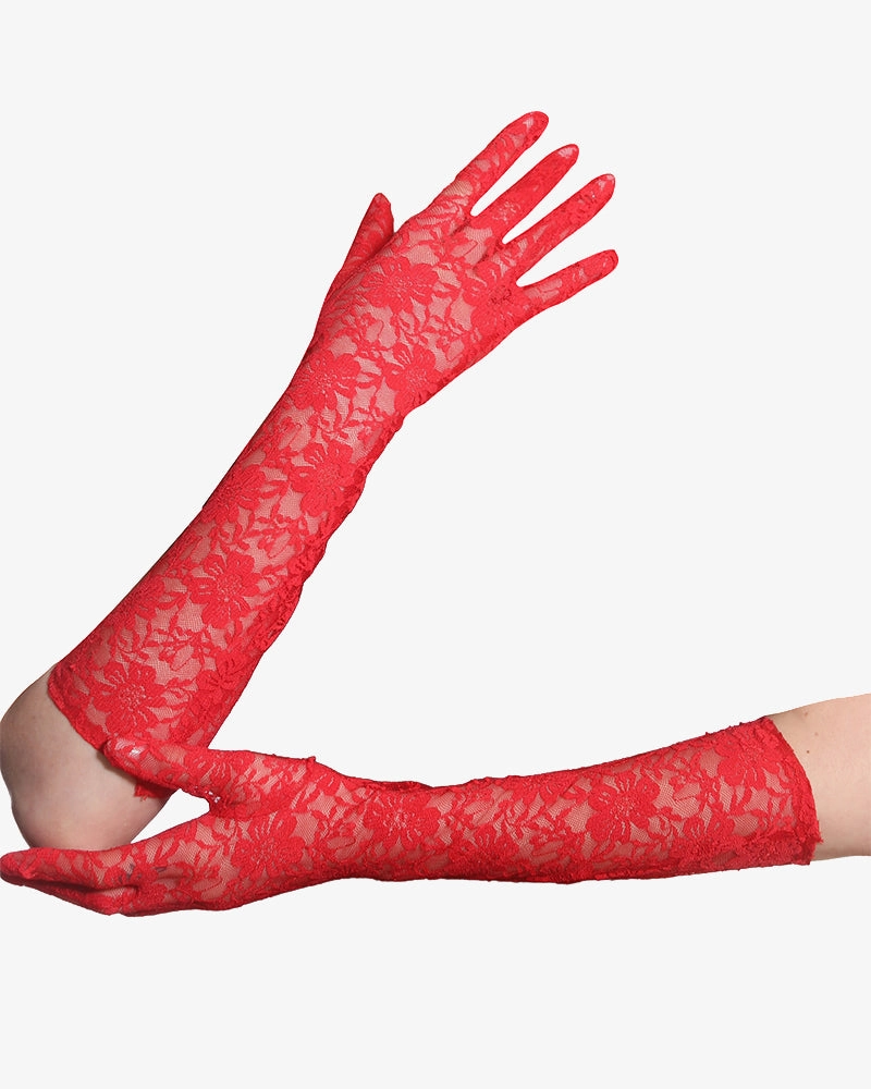 Long Lace Flowers Dressing Gloves