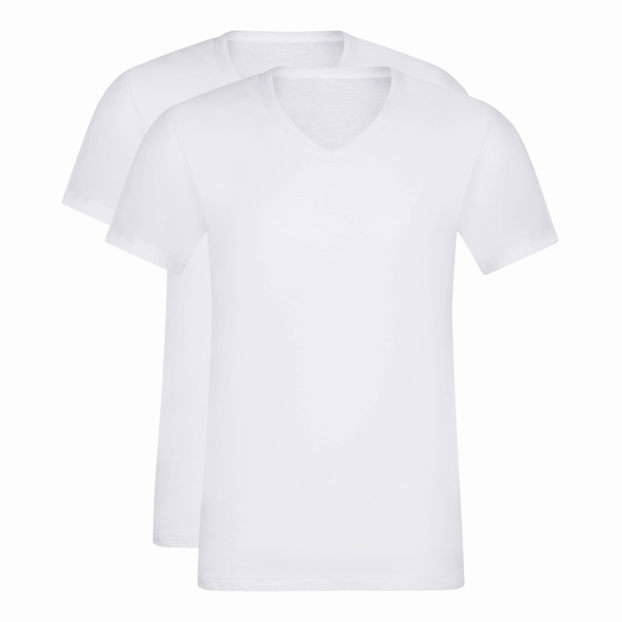 Lot de 2 t-shirts homme en coton blanc à col en V EcoDim
