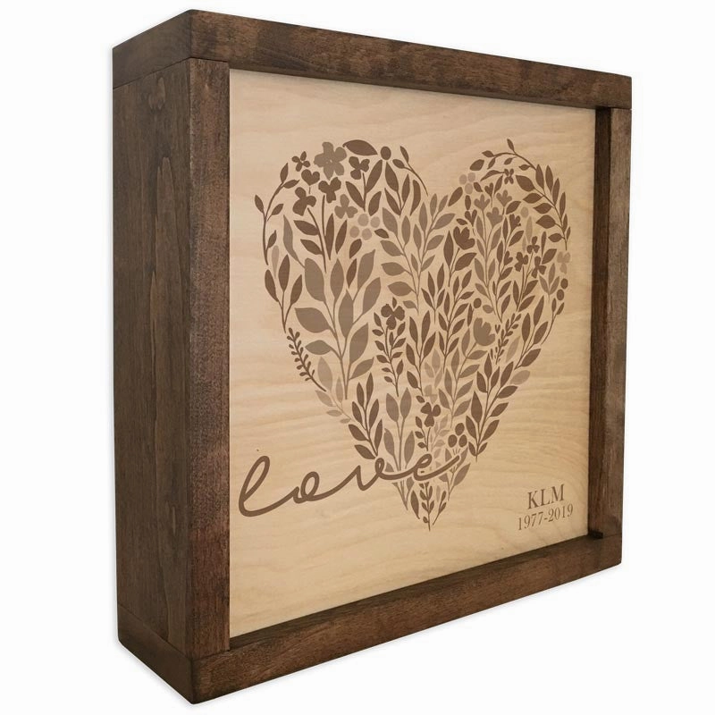 Loving Heart Floral Memorial Plaque Cremation Urn