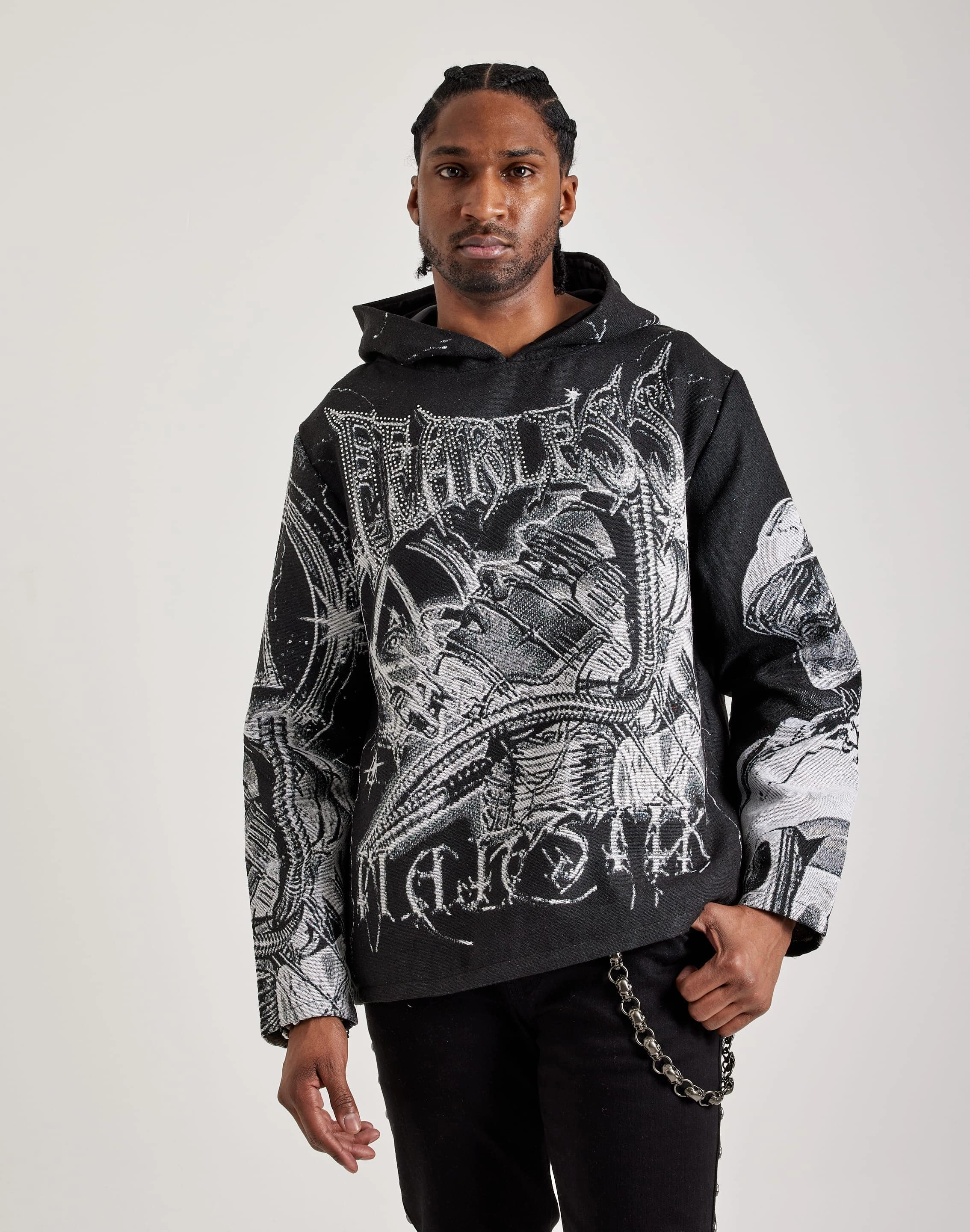 Majestik Fearless Face Tapestry Hoodie