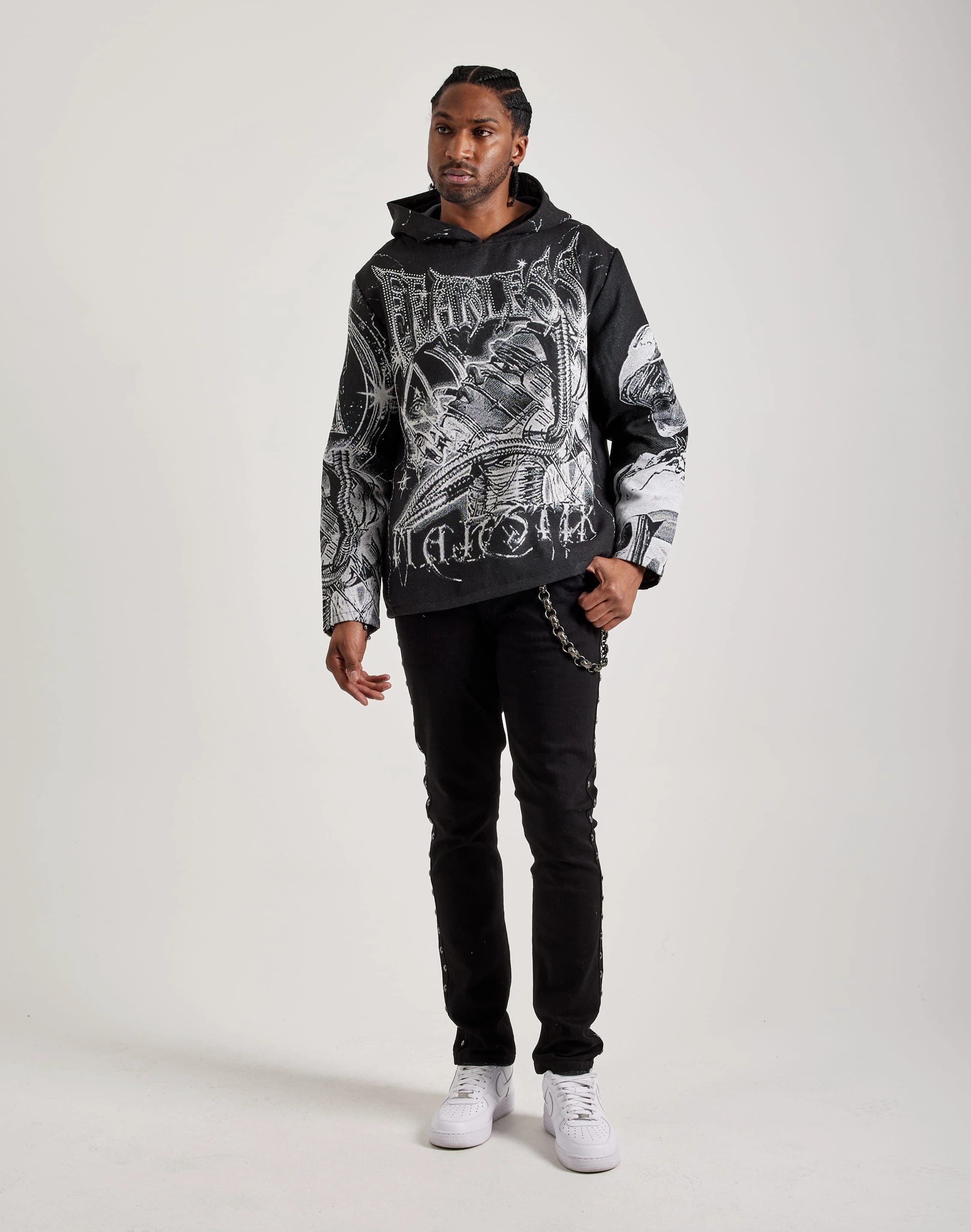 Majestik Fearless Face Tapestry Hoodie