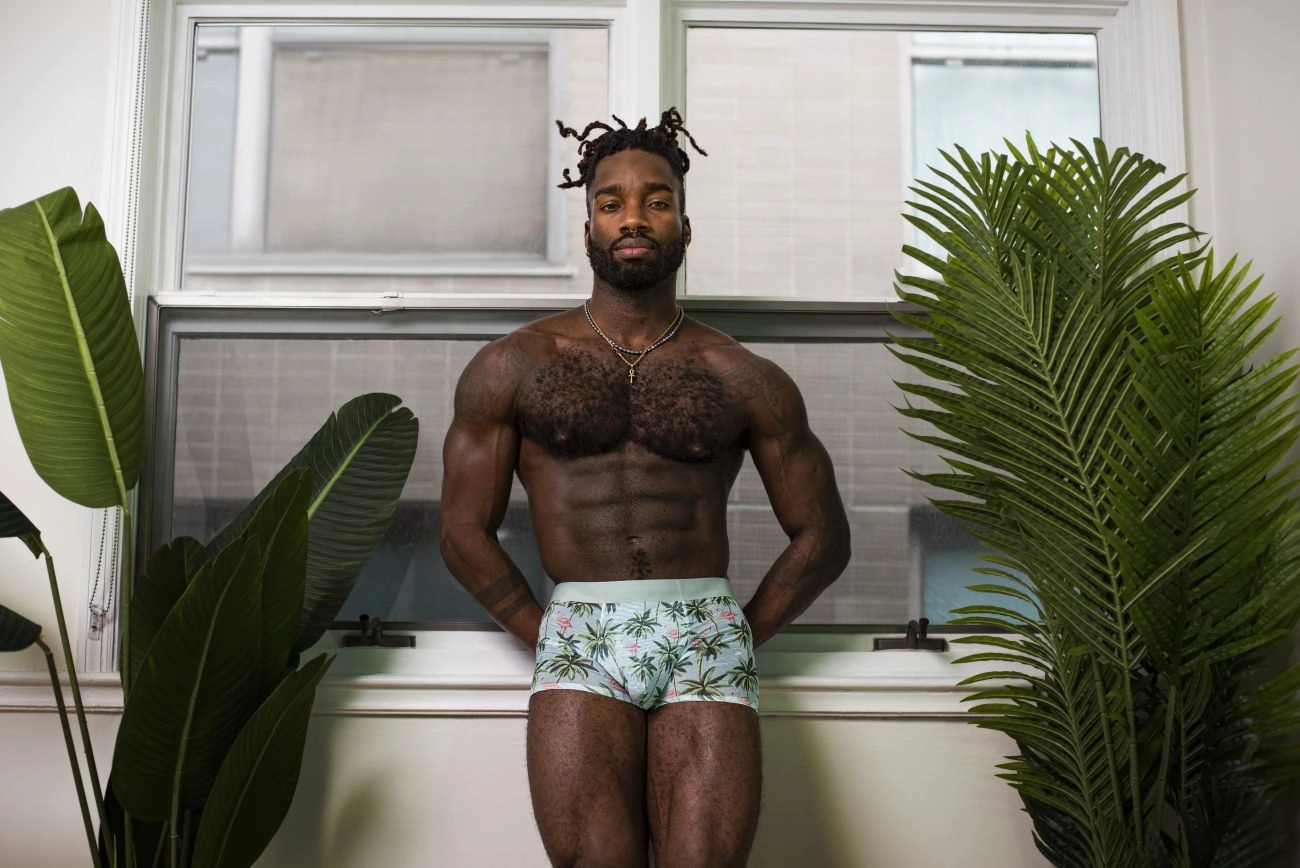 Male Power SMS-011 Sheer Prints Seamless Short Color Flamingo