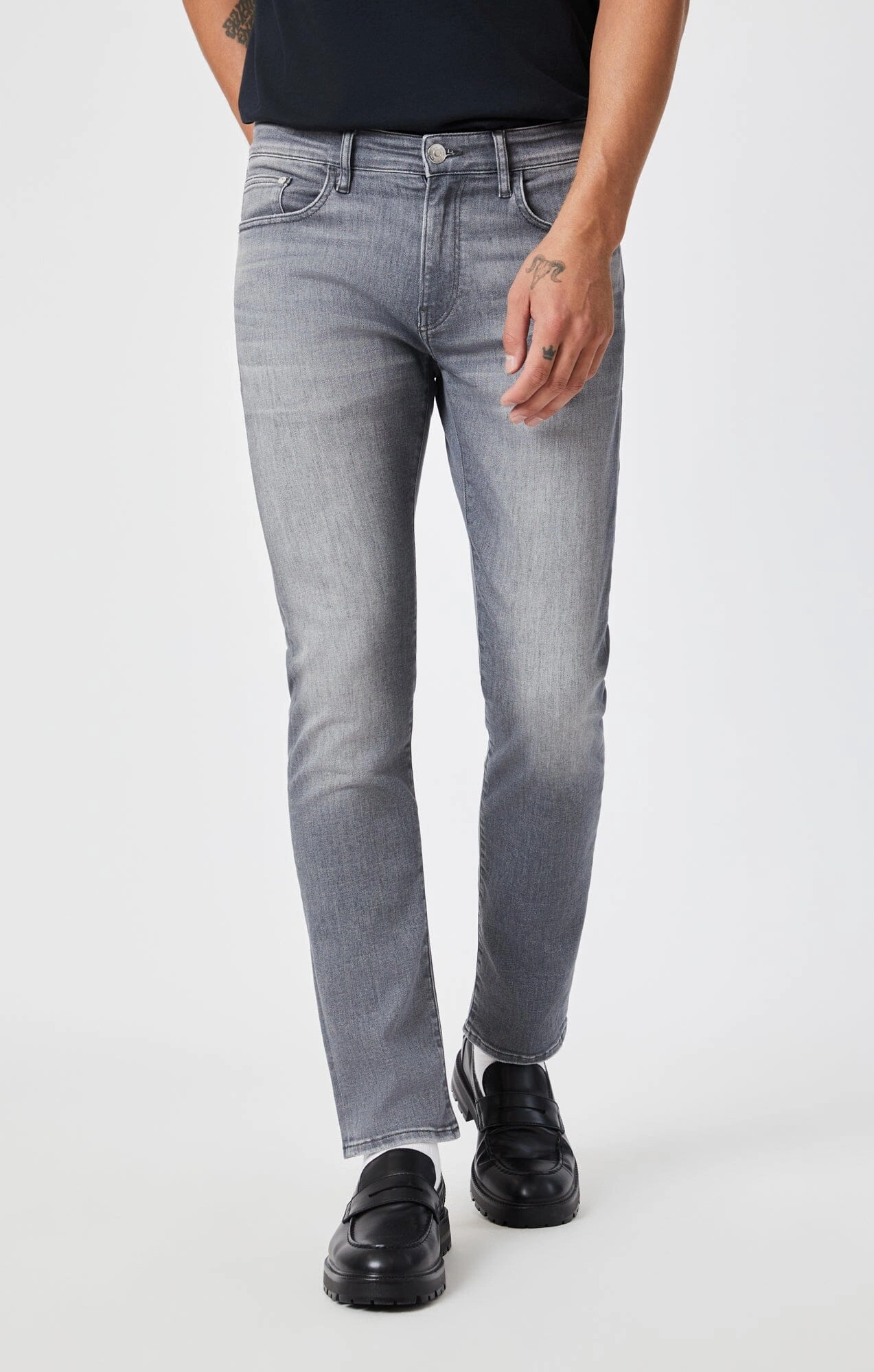 MARCUS SLIM STRAIGHT LEG IN MID GREY FEATHER BLUE