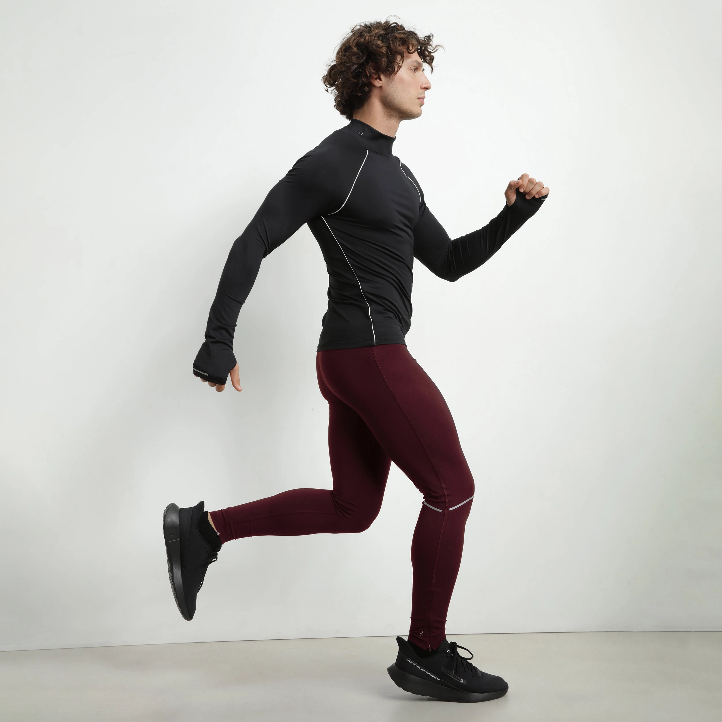 Men's adjustable sports leggings in Bordeaux microfiber Dim Move