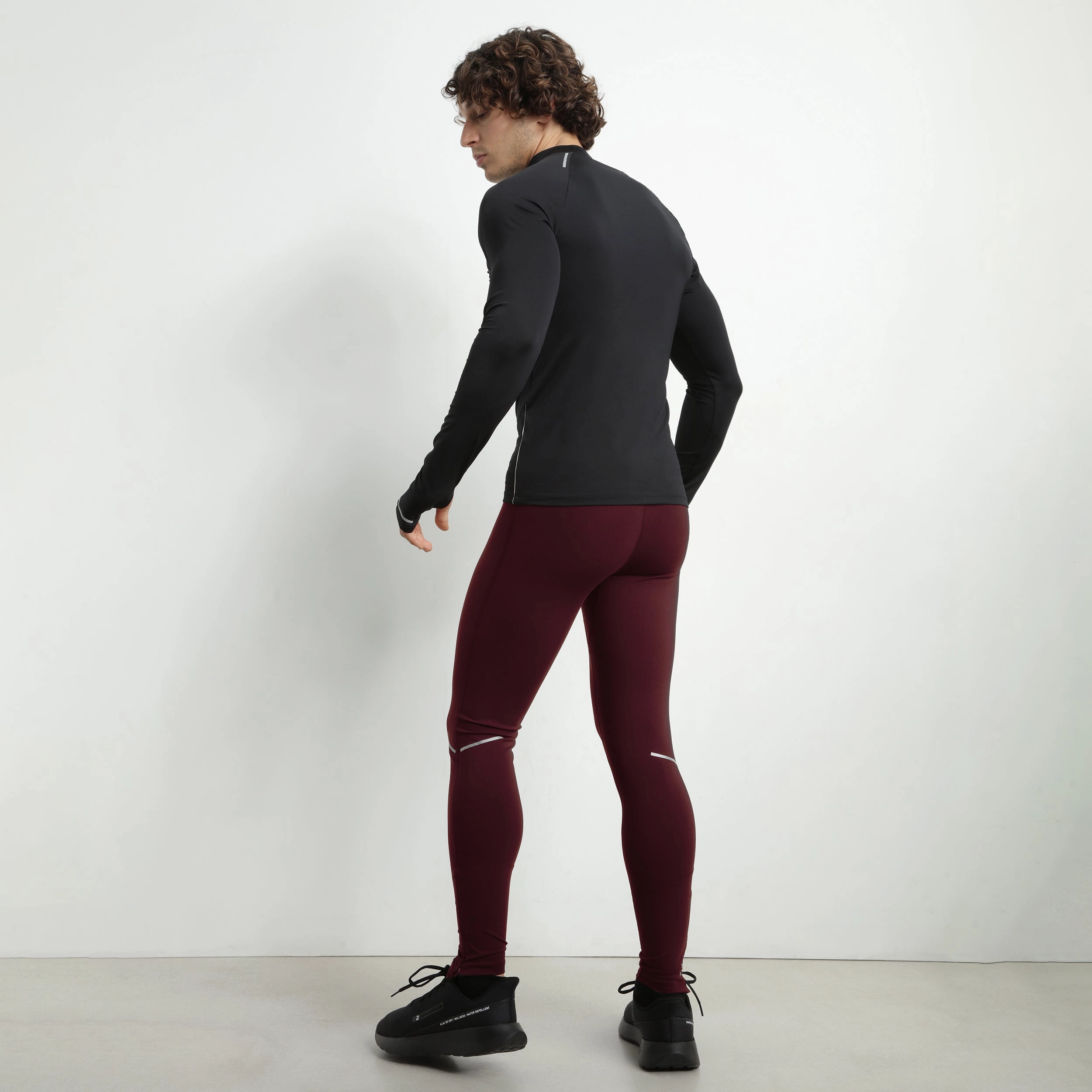 Men's adjustable sports leggings in Bordeaux microfiber Dim Move