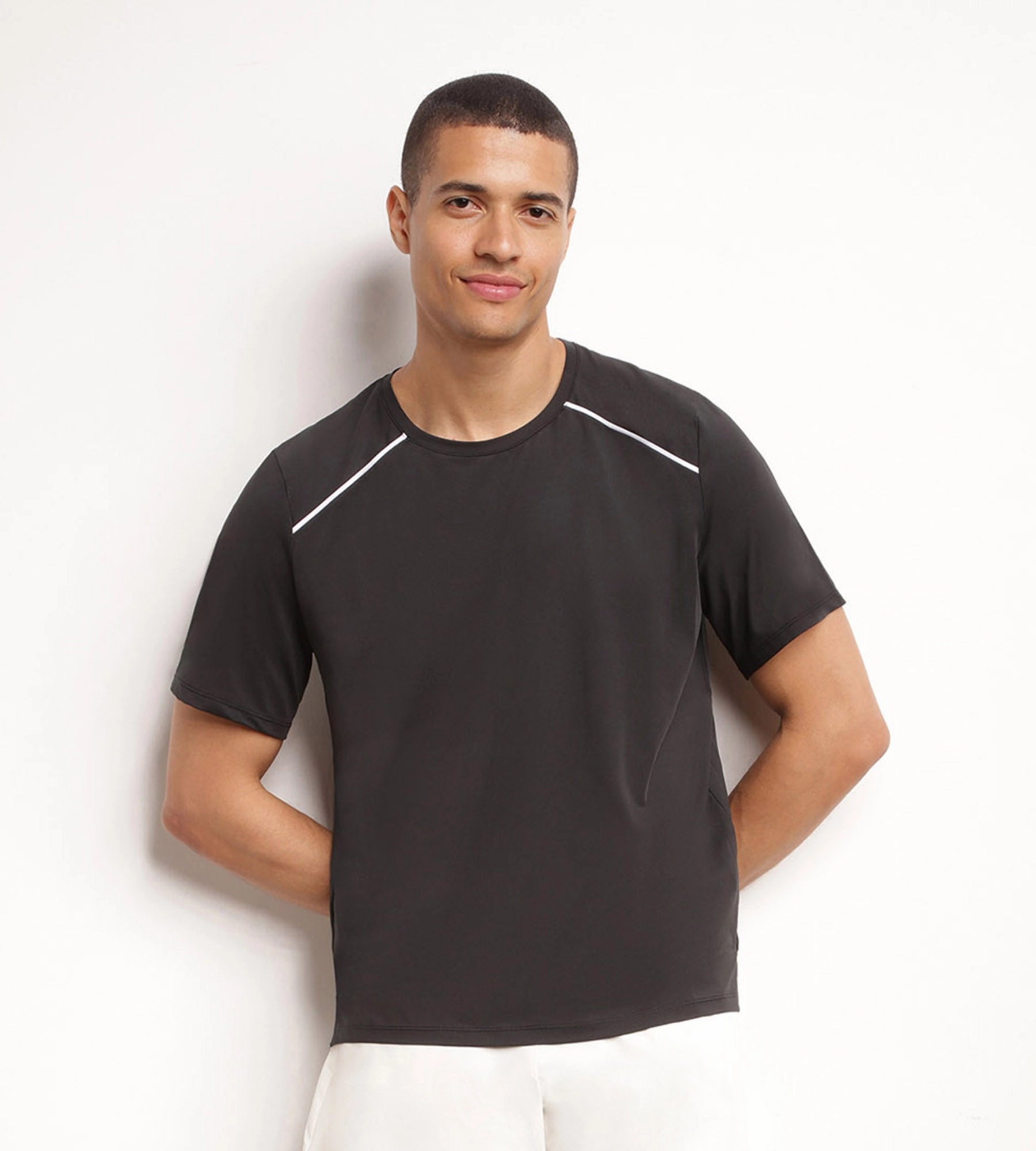 Men's breathable sports T-shirt Black Dim Move