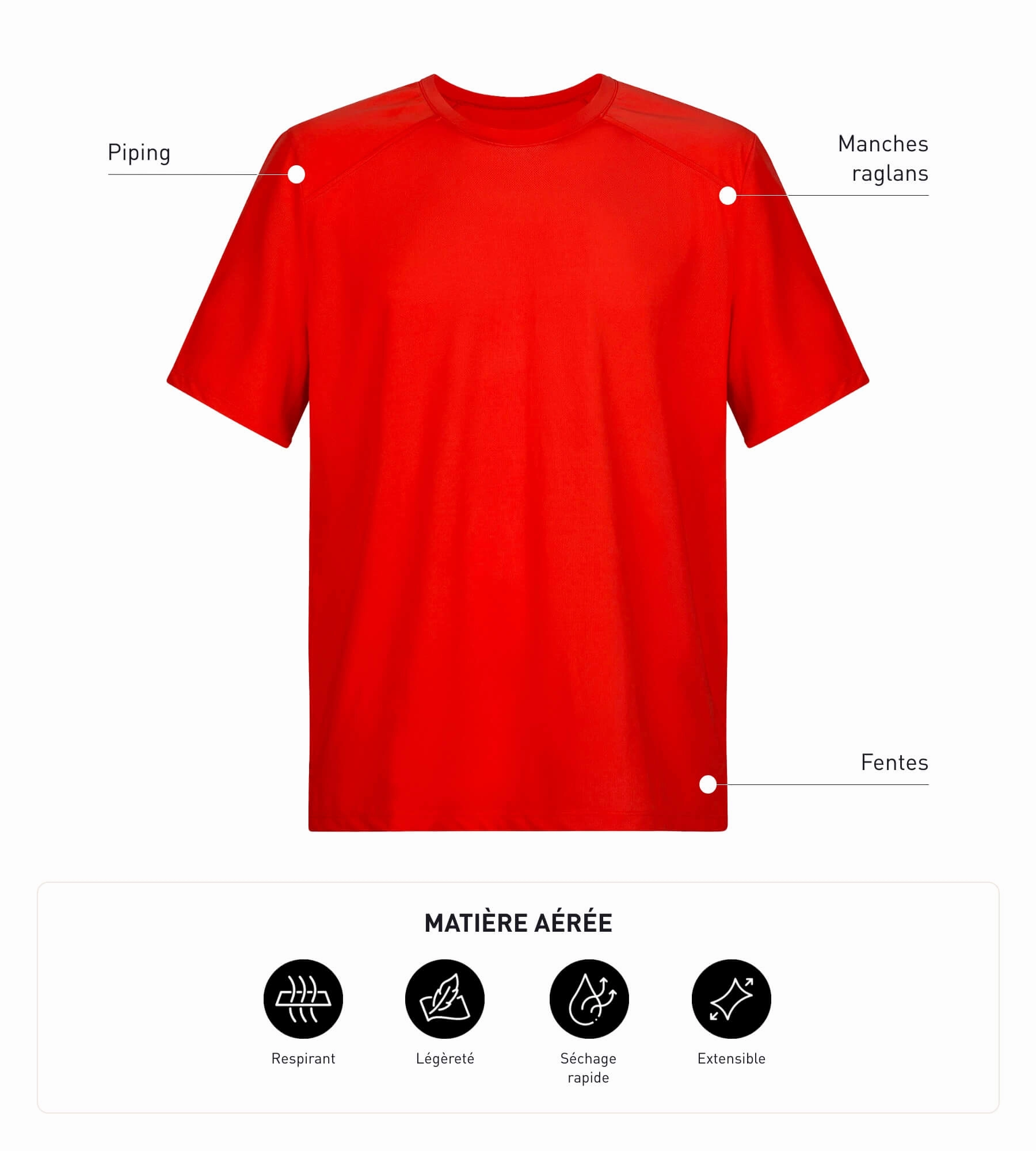 Men's breathable sports T-shirt Red Dim Move