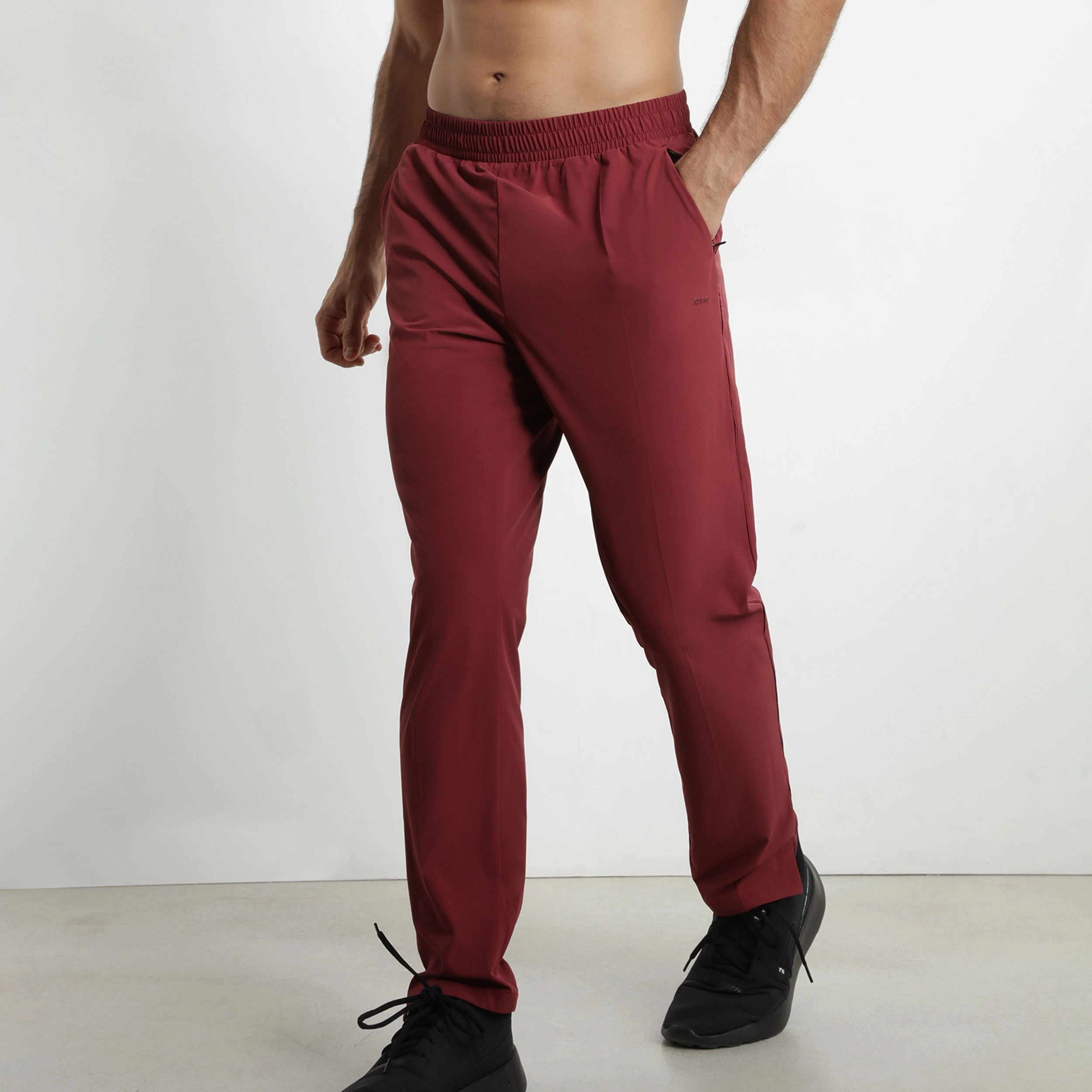 Men's stretch jersey chino pants Bordeaux Dim Move