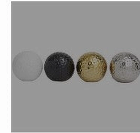 MULTI COLORED CERAMIC GEOMETRIC SMALL GOLF INSPIRED DECORATIVE BALL ORBS & VASE FILLER WITH HAMMERED DETAILS, SET OF 4 4"D