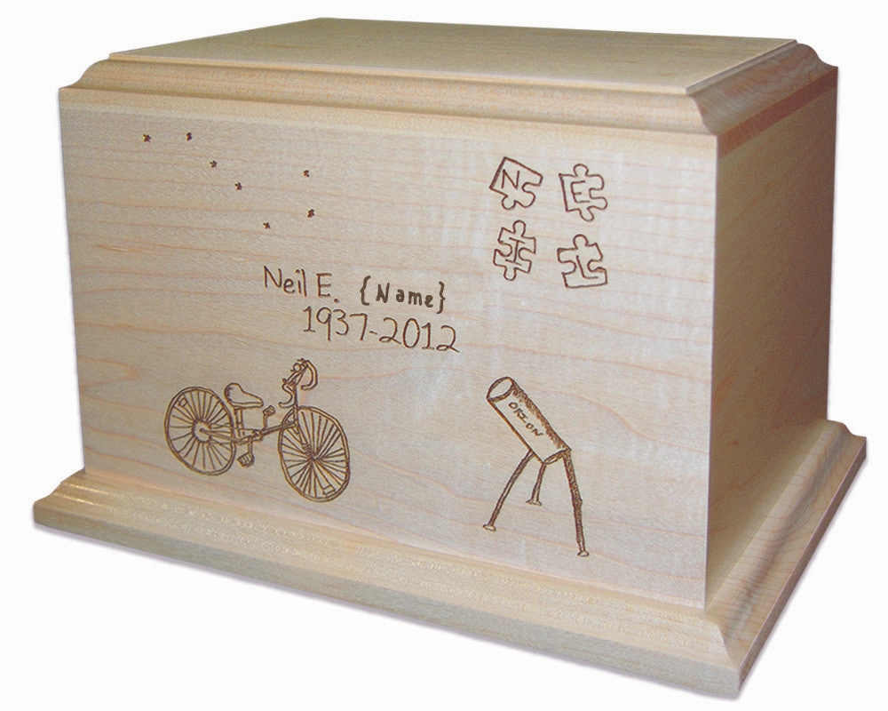 Photo or Art Drawing Engraved Maple Urn