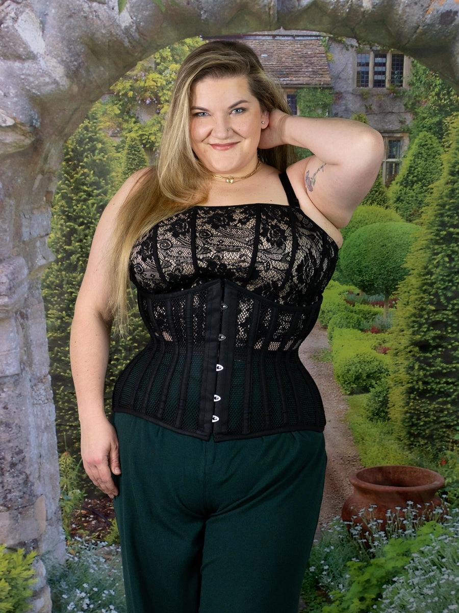 Plus Size Mesh Hourglass Curve Longline Underbust Corset : CS-426