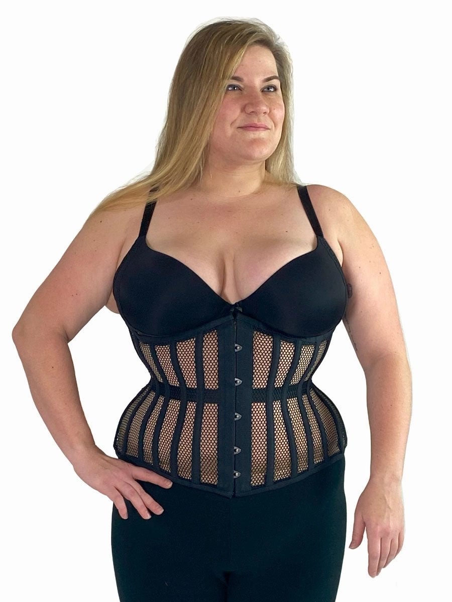 Plus Size Mesh Hourglass Curve Longline Underbust Corset : CS-426