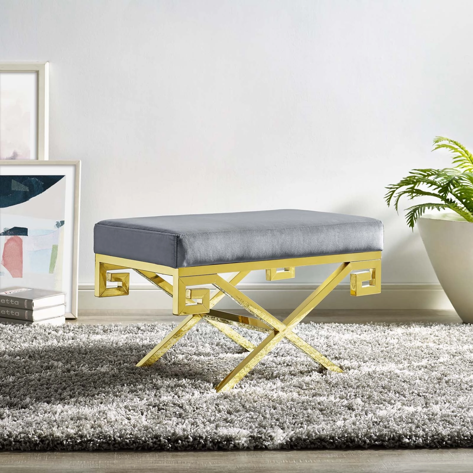 Rove Velvet Performance Velvet Bench by Modway
